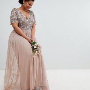 Dusty pink bridesmaid dress